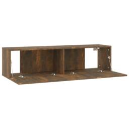 Berkfield Home TV Wall Cabinet Smoked Oak 120x30x30 cm Engineered Wood in Brown - Size: 120 x 30 x 30 cm - thumbnail 7