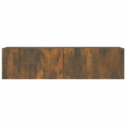 Berkfield Home TV Wall Cabinet Smoked Oak 120x30x30 cm Engineered Wood in Brown - Size: 120 x 30 x 30 cm - thumbnail 5
