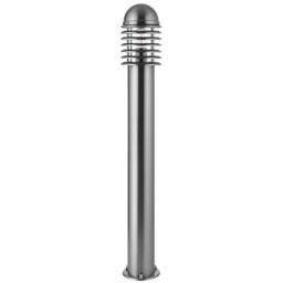 Loops 2 PACK 1m Outdoor Post Bollard Light Polished Steel Vandal Proof Pathway Lamp in Metallics - thumbnail 2