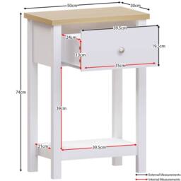 HD Designs Vida Designs Arlington 1 Drawer Console Table in White - thumbnail 3