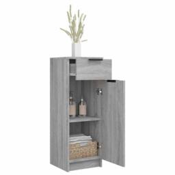 Berkfield Home Bathroom Cabinet Grey Sonoma 32x34x90 cm Engineered Wood - Size: 32 x 34 x 90 cm - thumbnail 5
