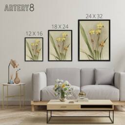 "Artery8 F Sander Spathoglottis Kimballiana Orchid Flowers Framed Canvas Art - Size: W12"" x H16""" - thumbnail 4