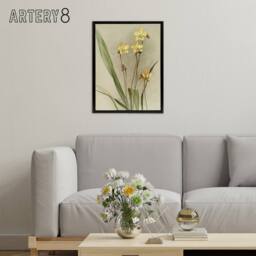 "Artery8 F Sander Spathoglottis Kimballiana Orchid Flowers Framed Canvas Art - Size: W12"" x H16""" - thumbnail 3