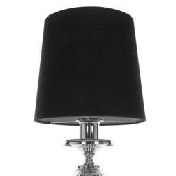 Wyld and Coco Table Lamp - Silver Carved Metal Base Black Empire Shade Glass Accents - thumbnail 5