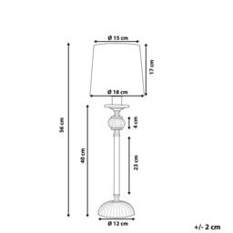 Wyld and Coco Table Lamp - Silver Carved Metal Base Black Empire Shade Glass Accents - thumbnail 4