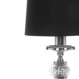Wyld and Coco Table Lamp - Silver Carved Metal Base Black Empire Shade Glass Accents - thumbnail 7