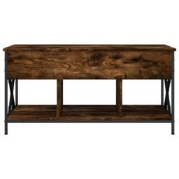 Berkfield Home Coffee Table Smoked Oak 100x55x50 cm Engineered Wood & Metal in Brown - Size: 100 x 55 x 50 cm - thumbnail 5