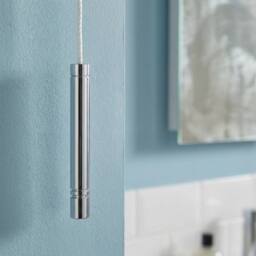 NESTLUNE Slim Chrome Bathroom Light Pull Cord Handle 1m in Silver - thumbnail 2