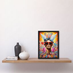 "Artery8 Multicoloured Magnificent Maximalist Modern Day Greek God Hermes Art Print Framed Poster Wall Decor in Black - Size: W12"" x H16""" - thumbnail 4