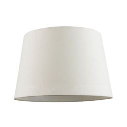 Happy Homewares Contemporary Off-White Linen Fabric Drum Lampshade with Cotton Inner in White - Size: 12 inches - thumbnail 1