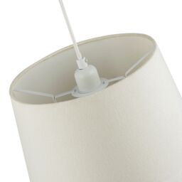 Happy Homewares Contemporary Off-White Linen Fabric Drum Lampshade with Cotton Inner in White - Size: 12 inches - thumbnail 4