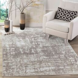 Desire Rugs Serenity Modern Abstract Lines Area Rug - Contemporary Style for Living Room, Bedroom or Hallway in Stone - Size: 80 cm x 150 cm - thumbnail 1