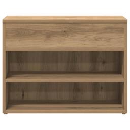 Berkfield Home Shoe Bench Artisan Oak 60x30x45 cm Engineered Wood in Brown - Size: 60 x 30 x 45 cm - thumbnail 5
