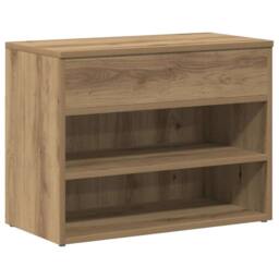 Berkfield Home Shoe Bench Artisan Oak 60x30x45 cm Engineered Wood in Brown - Size: 60 x 30 x 45 cm