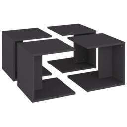 Berkfield Home Stylish Coffee Tables 4 pcs Grey 33x33x33 cm Engineered Wood - Size: 33 x 33 x 33 cm - thumbnail 9