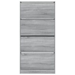 Berkfield Home Shoe Cabinet with 4 Flip-Drawers Grey Sonoma 80x21x163.5 cm - thumbnail 6