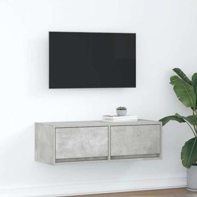 Berkfield Home TV Cabinet Concrete Grey 80x31x25.5 cm Engineered Wood - image 1