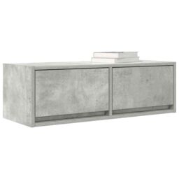Berkfield Home TV Cabinet Concrete Grey 80x31x25.5 cm Engineered Wood - thumbnail 4