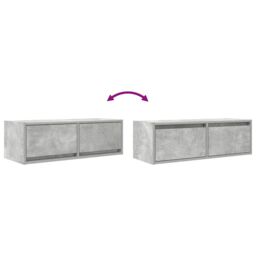 Berkfield Home TV Cabinet Concrete Grey 80x31x25.5 cm Engineered Wood - thumbnail 9