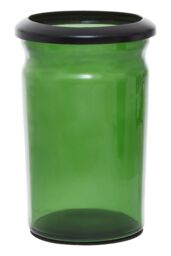 Orsina Elegant Green Glass Bathroom Tumbler With Vintage-Inspired Design, Stylish Glass Cup For Rinsing