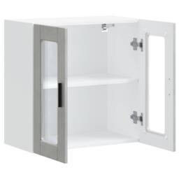Berkfield Home Kitchen Wall Cabinet with Glass Door Porto Concrete Grey - thumbnail 5