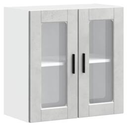 Berkfield Home Kitchen Wall Cabinet with Glass Door Porto Concrete Grey - thumbnail 3