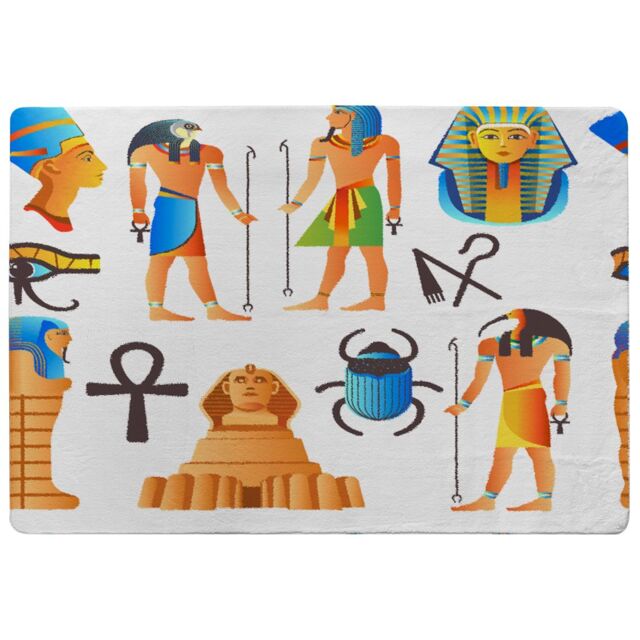 Benjamin Tate Design Egyptian Mythological Signs Rug in Natural - Size: Large - image 1