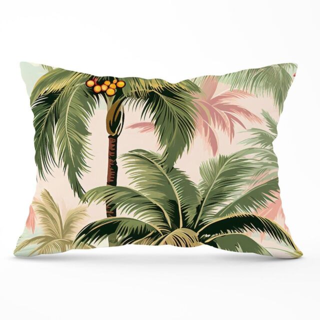 Warren Reed - Designer Palm Trees Pattern Cushions in Green - Size: 60 cm x 60 cm - image 1