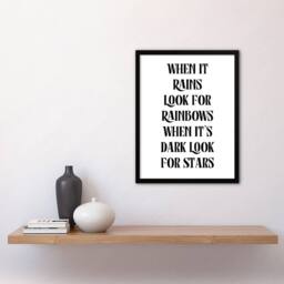 Artery8 When It Rains Look For Rainbows When Dark Stars Framed Wall Art Print in White - Size: A4 - thumbnail 4