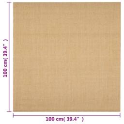 Berkfield Home Rug Natural Sisal 100x100 cm in Brown - Size: Medium - thumbnail 7