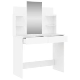 Berkfield Home Dressing Table with Mirror White 96x39x142 cm - Size: 96 x 39 x 142 cm - thumbnail 5