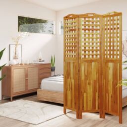 Berkfield Home 3-Panel Room Divider 121.5x2x180 cm Solid Wood Acacia in Brown