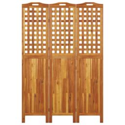 Berkfield Home 3-Panel Room Divider 121.5x2x180 cm Solid Wood Acacia in Brown - thumbnail 5