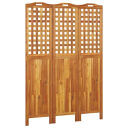 Berkfield Home 3-Panel Room Divider 121.5x2x180 cm Solid Wood Acacia in Brown - thumbnail 2