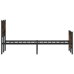 Berkfield Home Metal Bed Frame without Mattress Smoked Oak 120x190 cm Small Double in Brown - thumbnail 6
