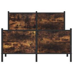 Berkfield Home Metal Bed Frame without Mattress Smoked Oak 120x190 cm Small Double in Brown - thumbnail 5