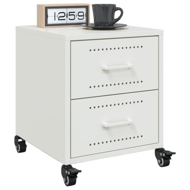 Berkfield Home Bedside Cabinets 2 pcs White 36x39x43.5 cm Steel - image 1