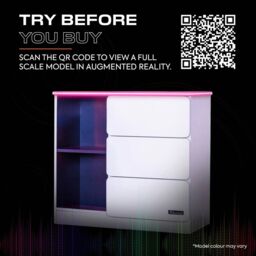 X Rocker Carbon-Tek Chest of 3 Drawers with 2 Shelves & LED Lighting in White - thumbnail 9