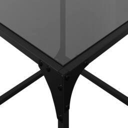 Berkfield Home Coffee Tables with Black Glass Top 2 pcs 40x40x40 cm Steel - Size: 40 x 40 x 40 cm - thumbnail 8
