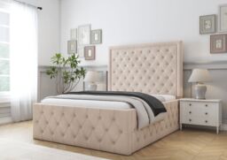 "Comfort Beds Winchester Naples Bed Frame With Mattress-50"" Upholstered in Light Sand - Size: Small Double" - thumbnail 2