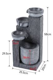 Living and Home Outdoor Solar-Powered Water Fountain Rockery Decor in Natural - thumbnail 9