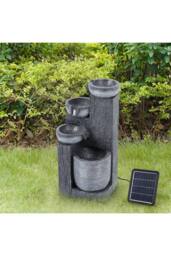 Living and Home Outdoor Solar-Powered Water Fountain Rockery Decor in Natural - thumbnail 2