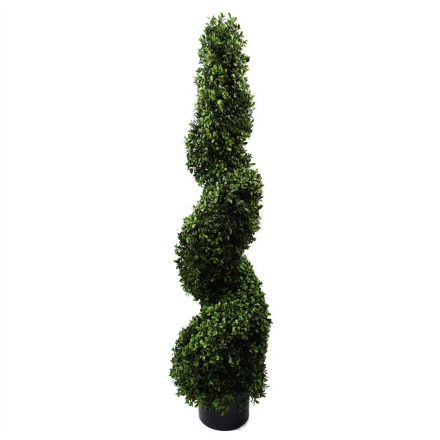 Leaf 120cm Spiral Buxus Artificial Tree UV Resistant Outdoor in Green - image 1