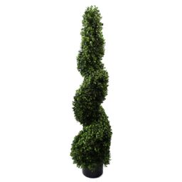 Leaf 120cm Spiral Buxus Artificial Tree UV Resistant Outdoor in Green - thumbnail 1