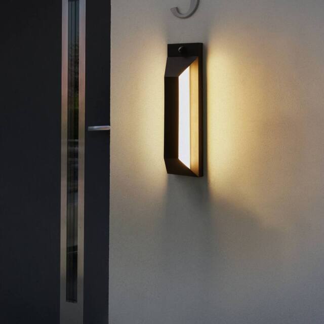 Wyld and Coco Black Metal LED Wall Light with Motion Sensor - image 1