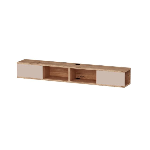 Destina Home Mayer Floating TV Stand with Shelves & Cabinets in Light Beige - Size: 1 Pack - image 1
