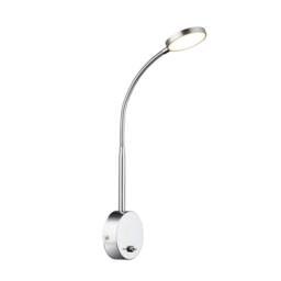 Netlighting Pegasi Reading Wall Light Chrome Satined Glass Shade LED 3000K in Grey - thumbnail 1