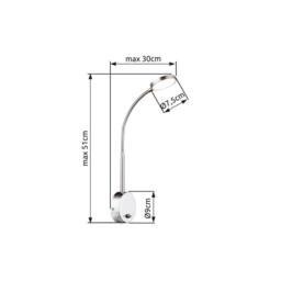Netlighting Pegasi Reading Wall Light Chrome Satined Glass Shade LED 3000K in Grey - thumbnail 5