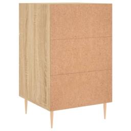 Berkfield Home Modern Bedside Cabinet Sonoma Oak 40x40x66 cm Engineered Wood in Light Tan - Size: 40 x 40 x 66 cm - thumbnail 8
