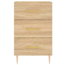 Berkfield Home Modern Bedside Cabinet Sonoma Oak 40x40x66 cm Engineered Wood in Light Tan - Size: 40 x 40 x 66 cm - thumbnail 5